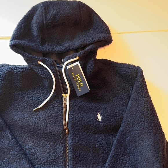 Polo Ralph Lauren Retro Pile Sherpa Fleece Hooded Jacket Large - Picture 6 of 12